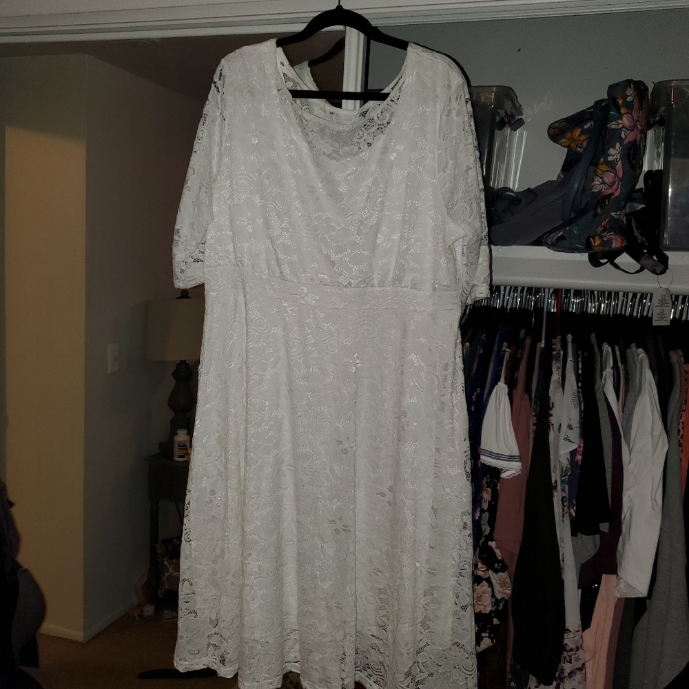 4xl white lace dress